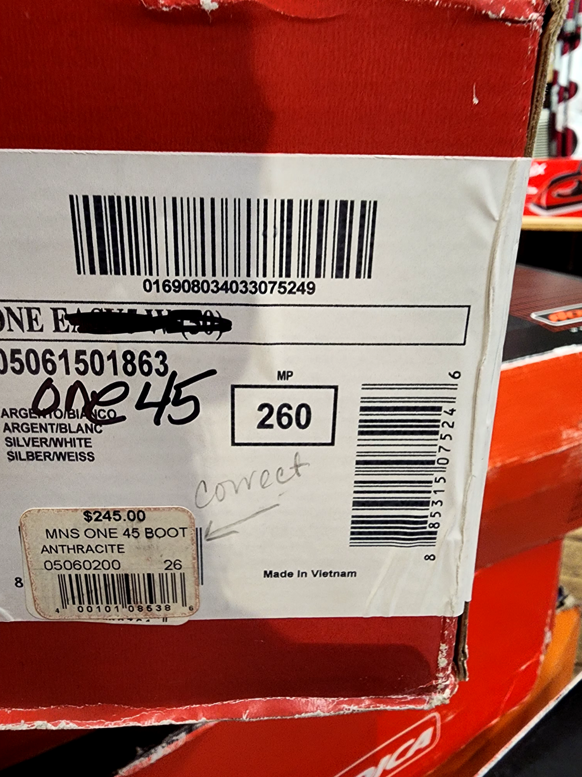 SALOMON Scarponi da sci Nordica One Flex Index 45 nero grigio rosso taglia 260