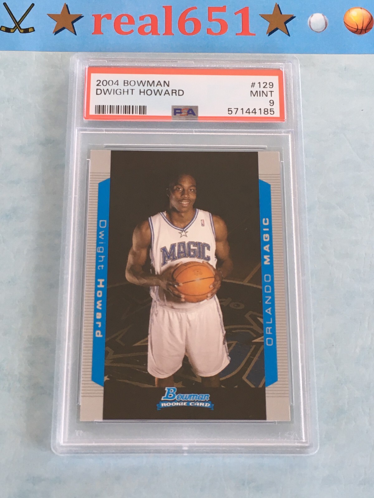 2004 Bowman #129 DWIGHT HOWARD Rookie | PSA 9 Mint | Orlando RC Magic