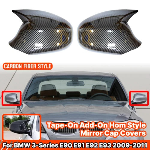 Rearview Mirror Caps For BMW 3 Series E90 E91 08-12 LCI Carbon Effect