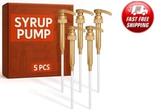 4 Pcs Coffee Syrup Pump Dispenser Set - Syrup Pumps for Coffee Bar 750ml Bottles