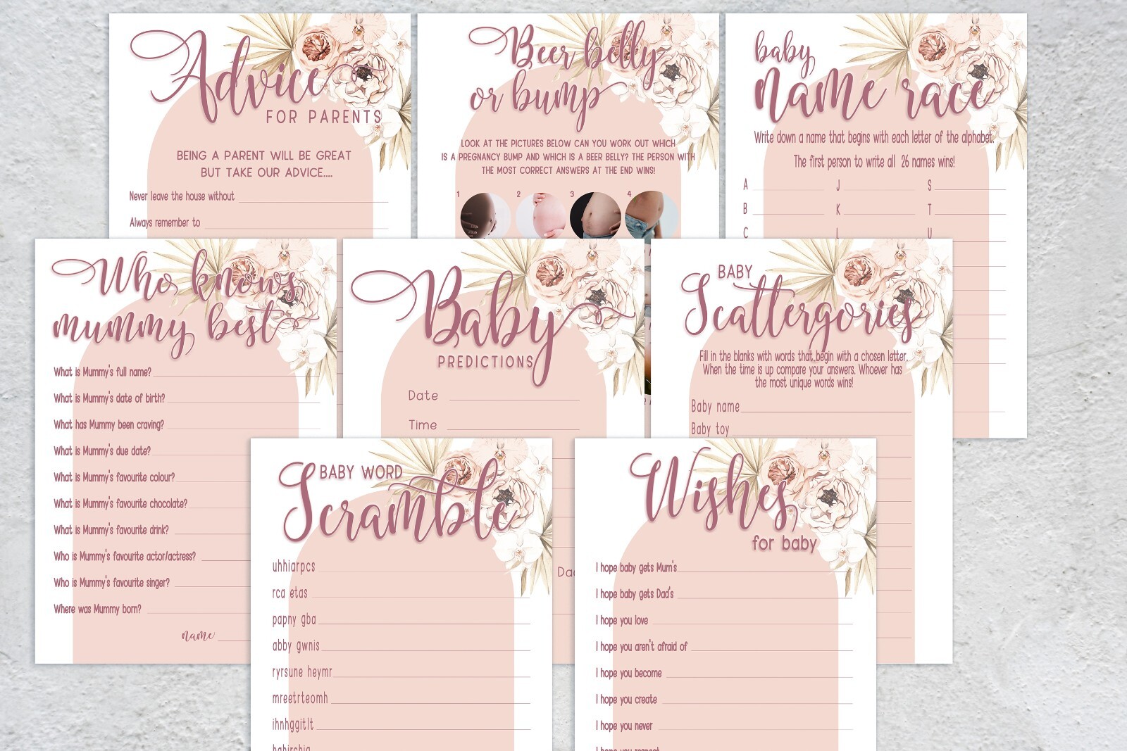 Wishes for Baby, Boho Arch Pampas Grass, Girl Baby Shower, Mum To Be