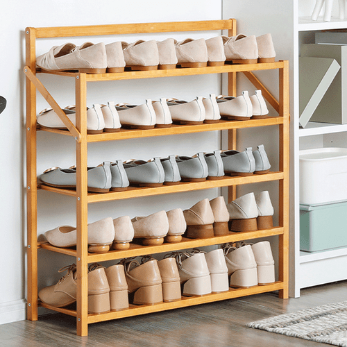 4-6 Tiers Layers Bamboo Shoe Rack Storage Organizer Wooden Shelf Stand Shelves - Picture 7 of 17