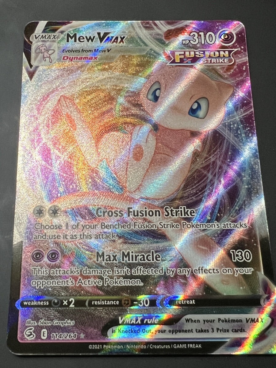 ポケモンカードゲーム Mew VMAX Fusion Strike Mew VMax Pokemon Fusion Strike TCG 114/264 Ultra Rare Full