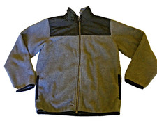 UNISEX CHILDREN'S PLACE black gray fleece JACKET size MEDIUM 7 8