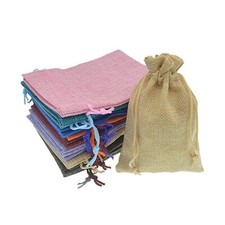 Burlap Bags with Drawstring, 20pcs Assorted Colored Small Jute Bags Christmas...