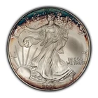 2005 1 oz Silver American Eagle - Rainbow Rim Toning - BU - SKU-E3442