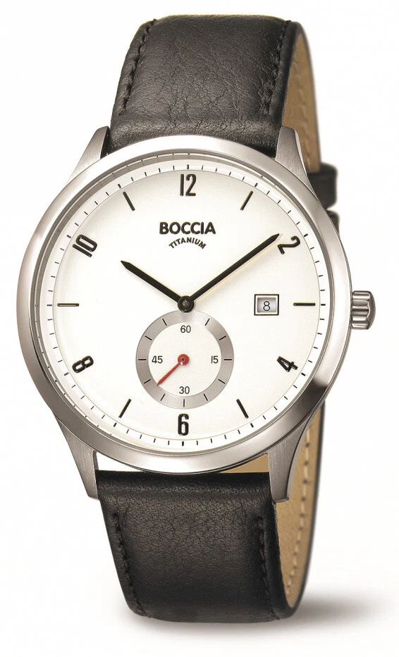 Orologio Da Uomo Boccia Titanium 3606-01 Titanio Piccola Seconda Bianco Ø42mm - Immagine 2 di 2