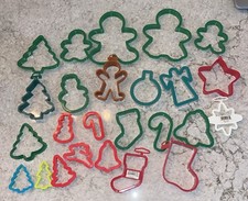 Vintage Cookie Biscuit Cutters Lot Of 25 Holidays Christmas Plastic