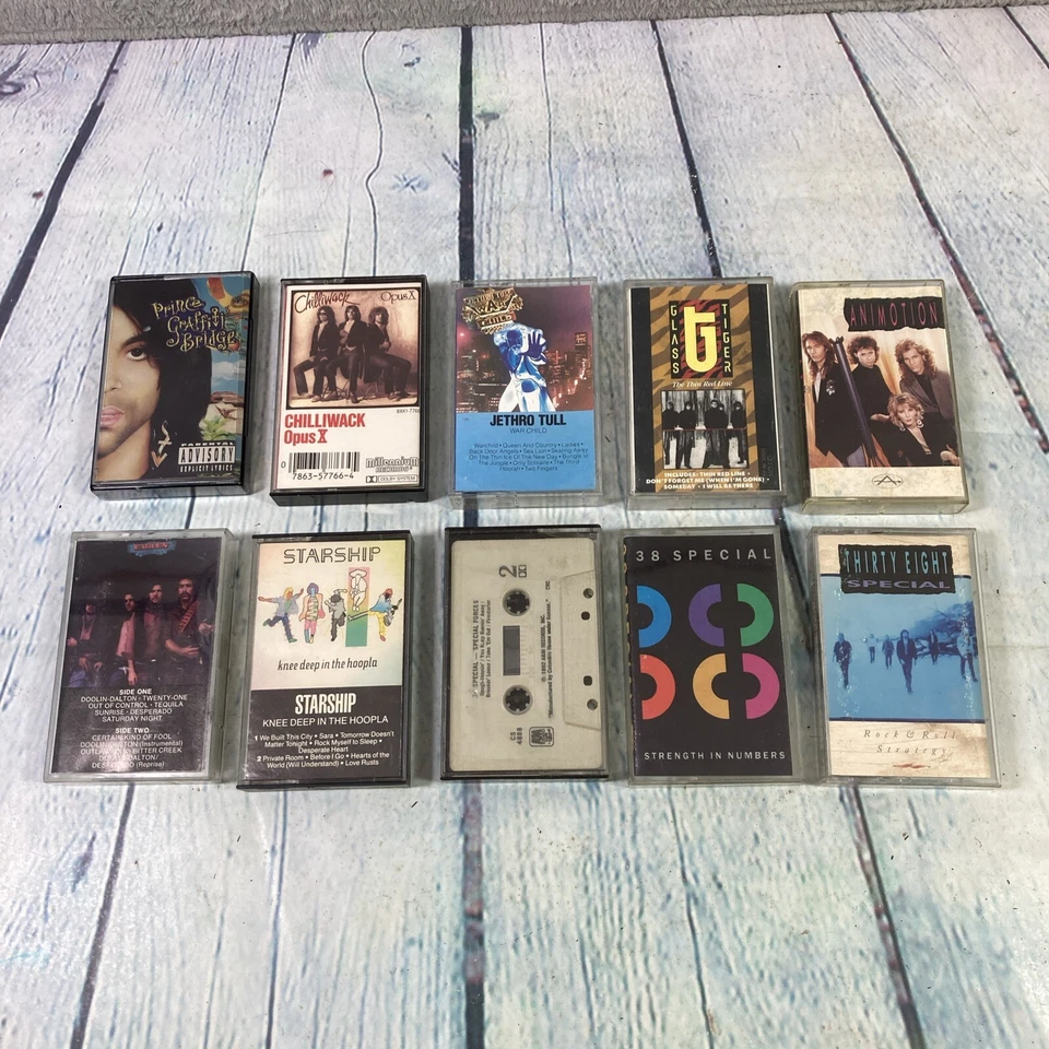 Cassette Tapes Lot of 10 Starship 38 Special Eagles Jethro Tull Glass Tiger Rock - Image 2 of 4