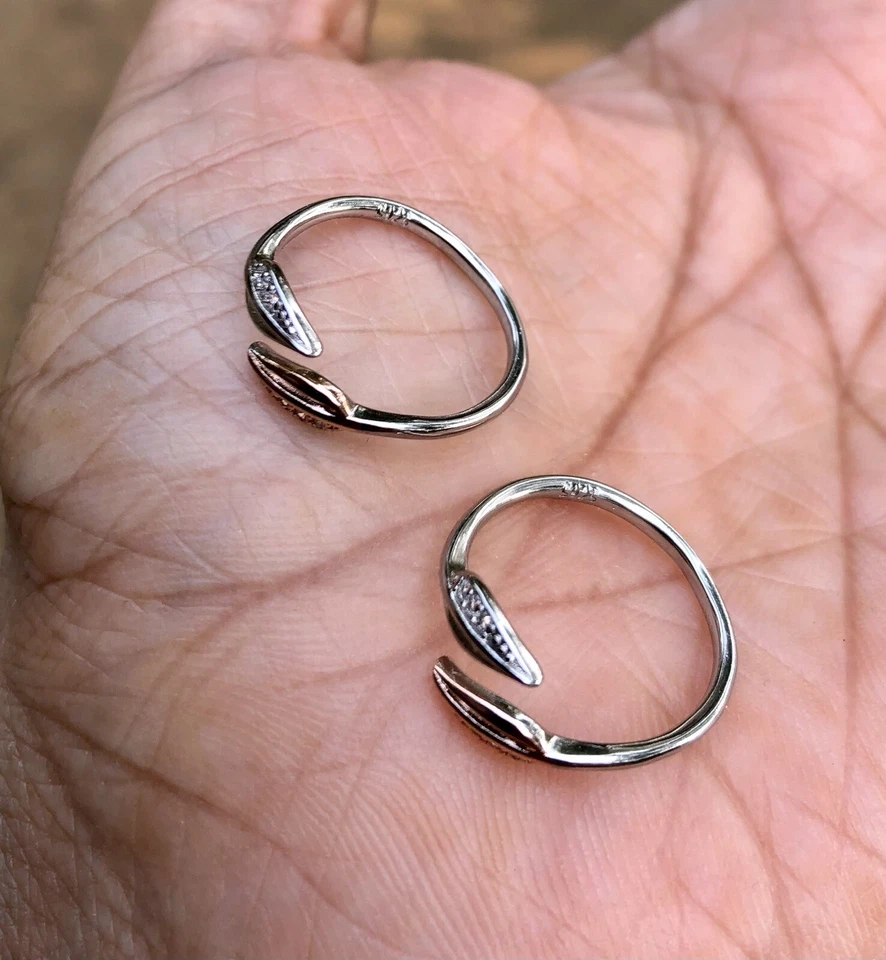 2 Stück 925 Sterling Silber + cz Zehenringe verstellbar, hochglanzpoliert, ve... - Bild 4 von 4