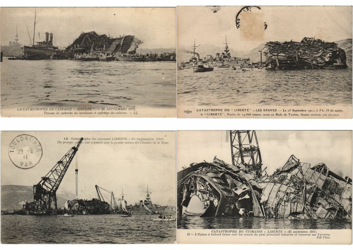 Carte Postale Ancienne Toulon - Catastrophe Du Cuirassé Liberté - Var Années 1910