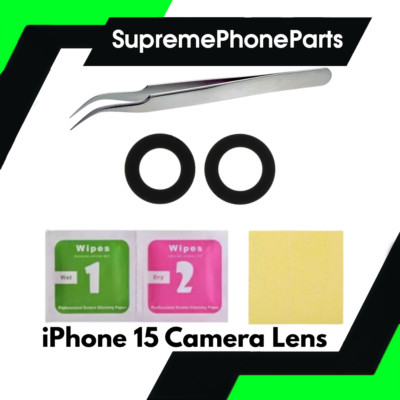Für iPhone 15 Ersatz Rückkamera Linse mit Pinzette + Reinigungsset - UK