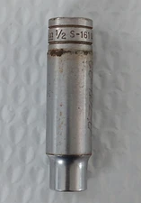 SNAP ON S-161 USA 1/2" DRIVE, 1/2" SOCKET, 3.2" DEEP, 12 POINT.