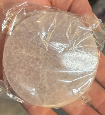 Selenite Crystal Round Plate 3 Inch For Smudging Crystal Charging