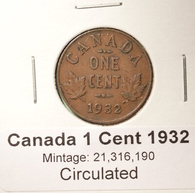 1932 Canada Small Cent - George V era