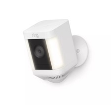 Ring Spotlight Cam Plus Outdoor Spotlight Camera Rechargeable Battery - WHITE