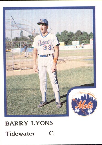 Barry Lyons 1986 ProCards Tidewater Tides (Mets Logo) RC Tidewater Tides **