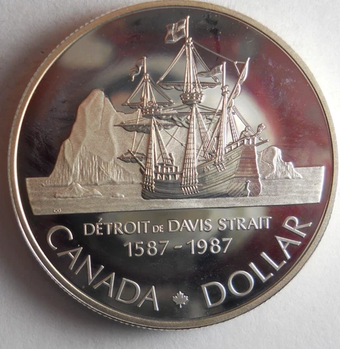 1987 CANADA DOLLAR - AU/UNC - PROOF  - Excellent SILVER Coin - Lot #A1