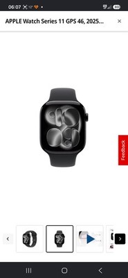 APPLE Watch Series 11 5G 46mm Alu Space Grey Sport Band Black M/L MFC44ZR/A