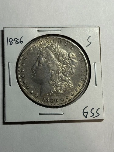 1886-S MORGAN SILVER DOLLAR AU TOUGH DATE SAN FRANCISCO MINT