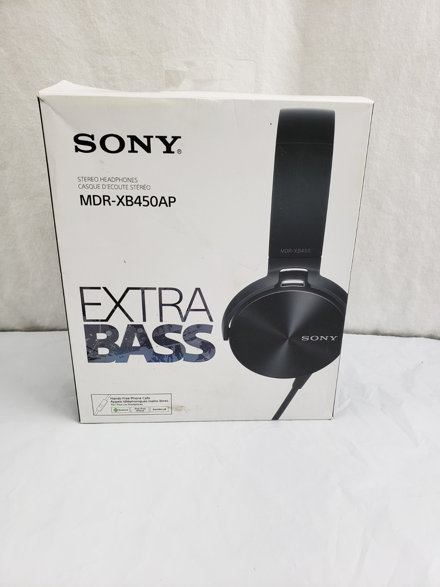 ヘッドホン SONY EXTRA BASS MDR-XB450 BLACK Sony MDR-XB450AP Extra Bass On the Ear Headphones - Black for sale