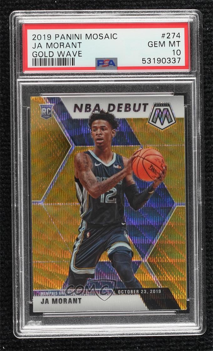 2019 Mosaic NBA Debut Tmall Gold Wave Prizm Ja Morant #274 PSA 10 Rookie RC 0w77