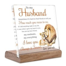 Gifts for Husband from Wife Lion Themed Loving Acrylic Plaque Gifts - Romantic