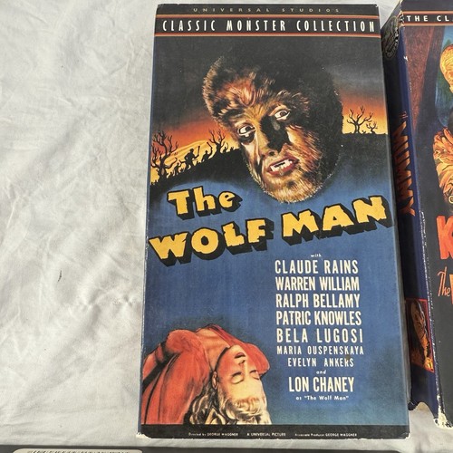 The Wolf Man/The Mummy VHS Claude Rains Boris Karloff Classic Monster Collection - Picture 2 of 9