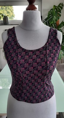 Top Trägertop Crop Lorex Lila/Pink Kariert Größe S  **sehr guter Zustand**