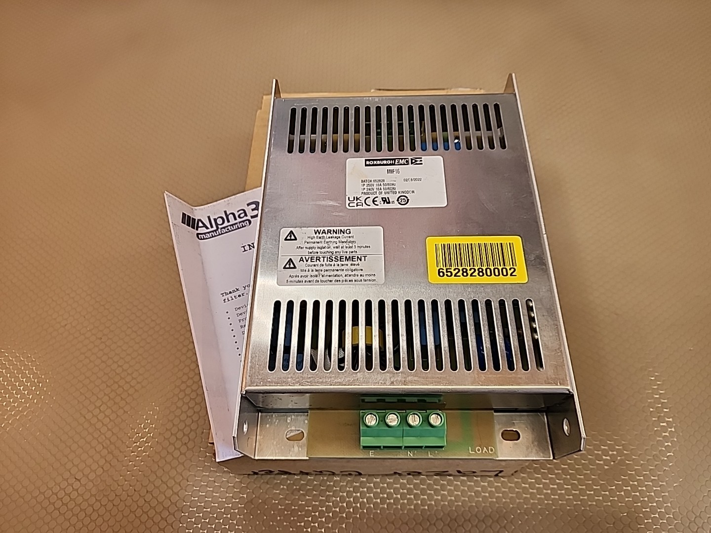 New In Box DEM Roxburgh MIF16 RFI Filter 1PH 250V 16A