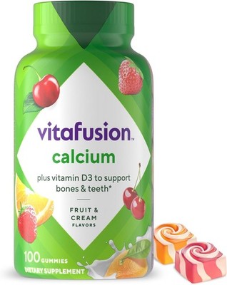 Vitafusion Chewable Calcium Gummies 100 Count Bone Teeth Support Vitamins