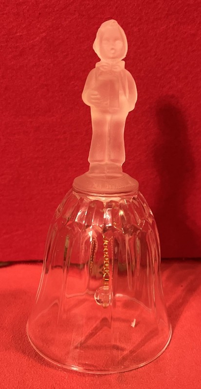 Vintage Hummel 24% Lead Crystal Bell With Frosted Glass Soloist Choir Boy Handle