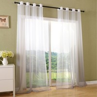 Farbverlauf Vorhang ÖSen Voile Grau 2 StüCk 245X140
