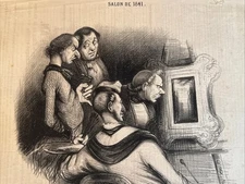 Honore-Victorin Daumier Antique Lithograph 1841 “Salon De 1841” Rich Impression