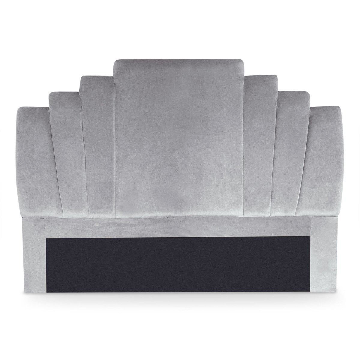 Tête de lit velours argent 160cm Renaya pour protéger le mur et isoler le dos