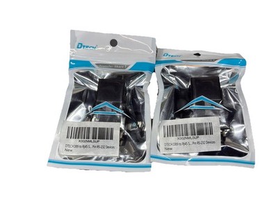 DTECH DB9 to RJ45 Serial Adapter RS232 Male RJ-45 male RJ45, black  LOT 2