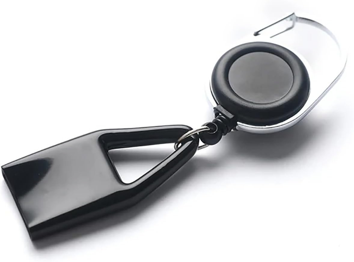 Holder Keychain With Clip, Stainless Steel, Black