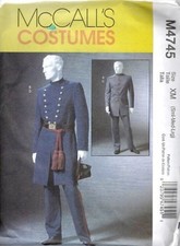 UNCUT MCCALL'S M4745 MEN'S CIVIL WAR COSTUMES SIZE S,M,L