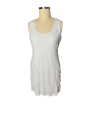White CK Sequin Paisley Mini Dress Sleeveless Party Cocktail Clubwear Sz L