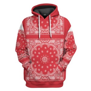 Sweatshirt Vintage Bandana Bleu Et Rouge - Taille S/M, Fait Main, Occasion Très Bon État