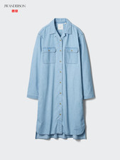 UNIQLO JW ANDERSON Open-collar denim shirt dress WOMEN 484523 NWT
