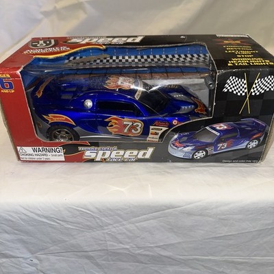 NIB Remote Control Speed Race Car,BLUE Forward Reverse 27MHZ RADIO,2 FREQUENCIE