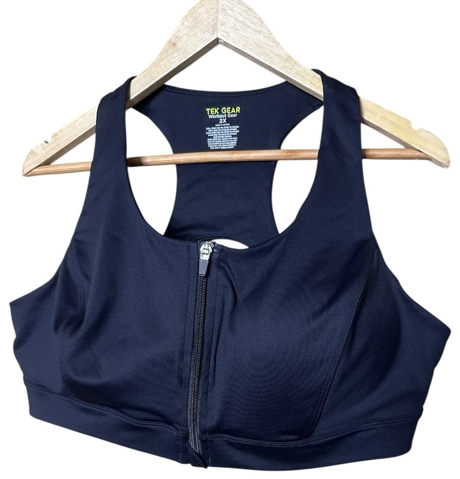 Sujetador deportivo para mujer Tek Gear entrenamiento cremallera frontal espalda deportiva acolchado talla 2X ENVÍO RÁPIDO Foto 2 de 4
