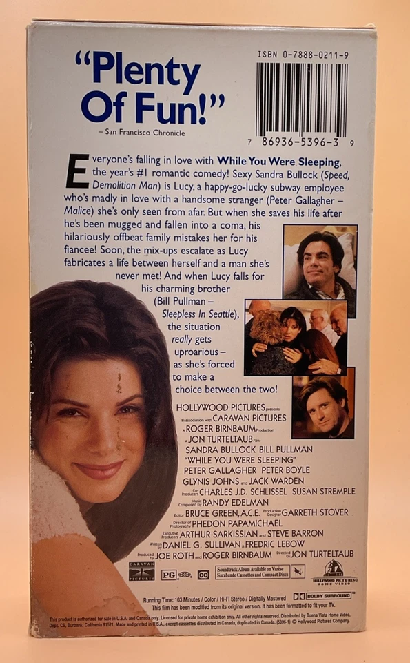 While You Were Sleeping VHS 1995 Sandra Bullock **Buy 2 Get 1 Free** - Image 2 of 3