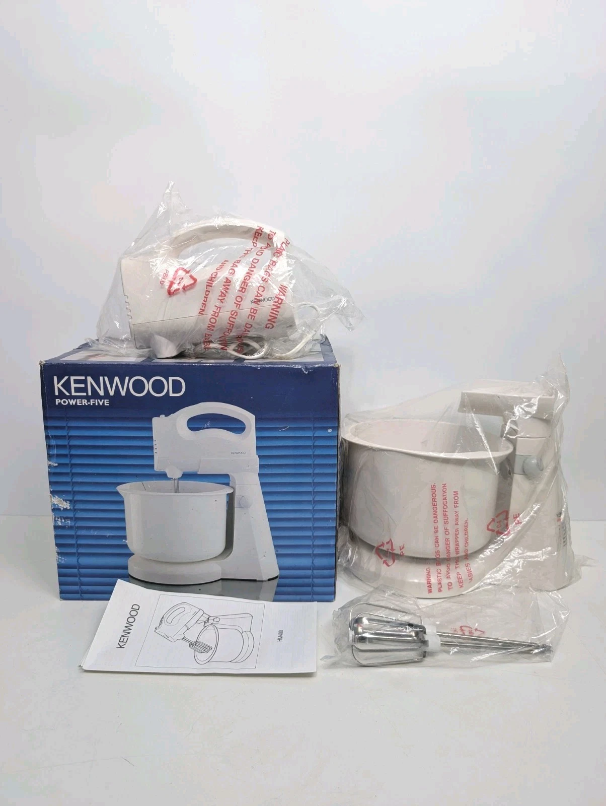 Kenwood HM400 Power five mixer with stand & hand mixer -NEW with Manual & Box