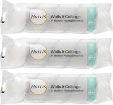 3x Harris Seriously Good DIY Walls & Ceilings 7" Medium Pile Paint Roller Sleeve