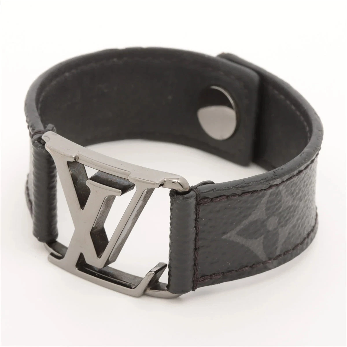 【美品】ルイヴィトン ブラスレ ハッケンハイム ブラックモノグラム M6295 Louis Vuitton M6295 Hockenheim Bracelet Monogram Eclipse Leather