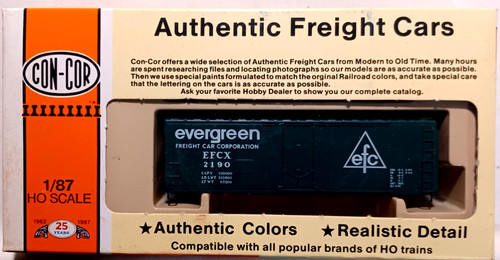 VAGÓN DE CARGA A ESCALA HO CON-COR EVERGREEN PS-1 40' Box Car #2190 ¡Nuevo en caja!!! | Zustand: New