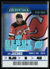Josh Jacobs 2019-20 Upper Deck Credentials #75 #/999 New Jersey Devils