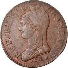 [#855908] Coin, France, Dupré, 5 Centimes, AN 8, Metz, AU, Bronze, KM:640.2